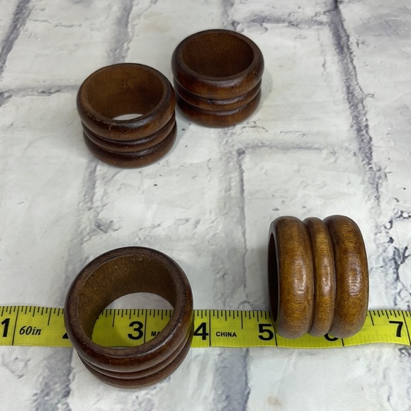 Vintage Wood Napkin Holders Wood Set of 4 Bohemian - Picture 5 of 5